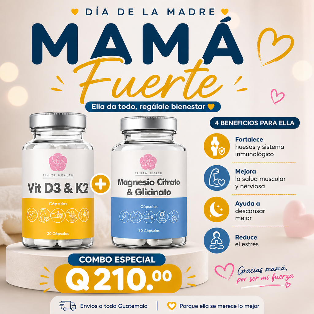 COMBO MAMA FUERTE- D3 & K2 + MAGNESIO TINITA