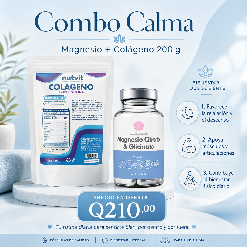 COMBO CALMA-- MAGNESIO CITRATO Y GLICINATO + COLAGENO