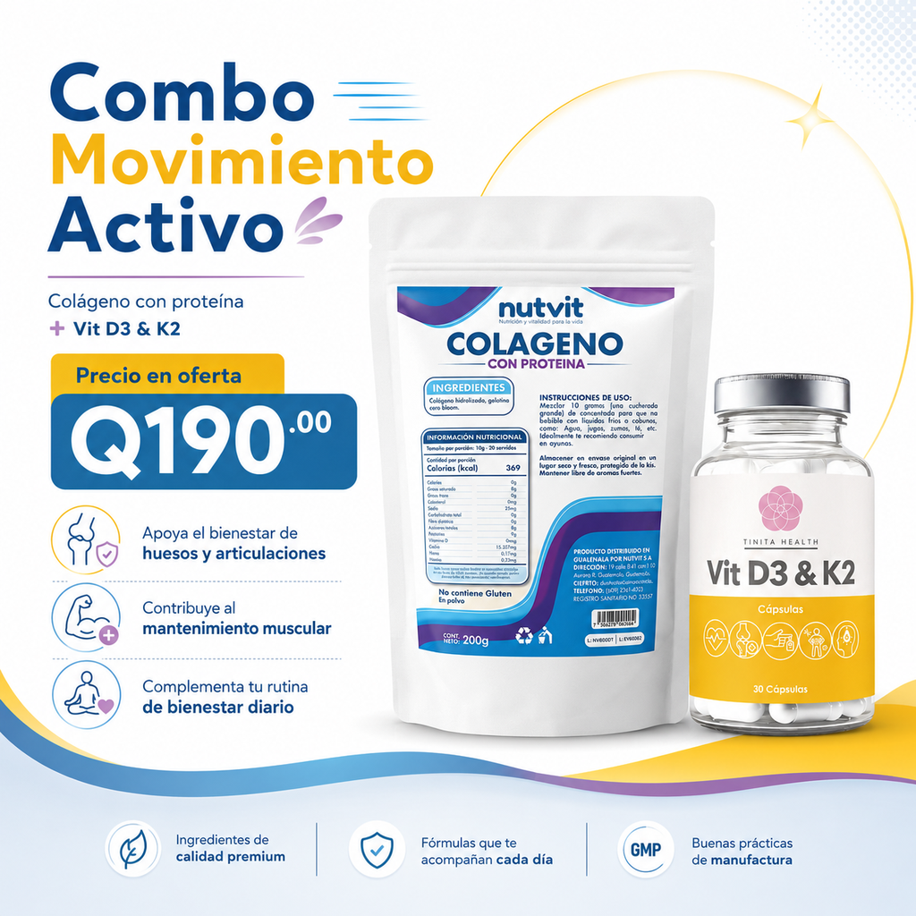 COMBO MOVIMIENTO ACTIVO-- COLAGENO 200g + VITAMINA D3 & K2