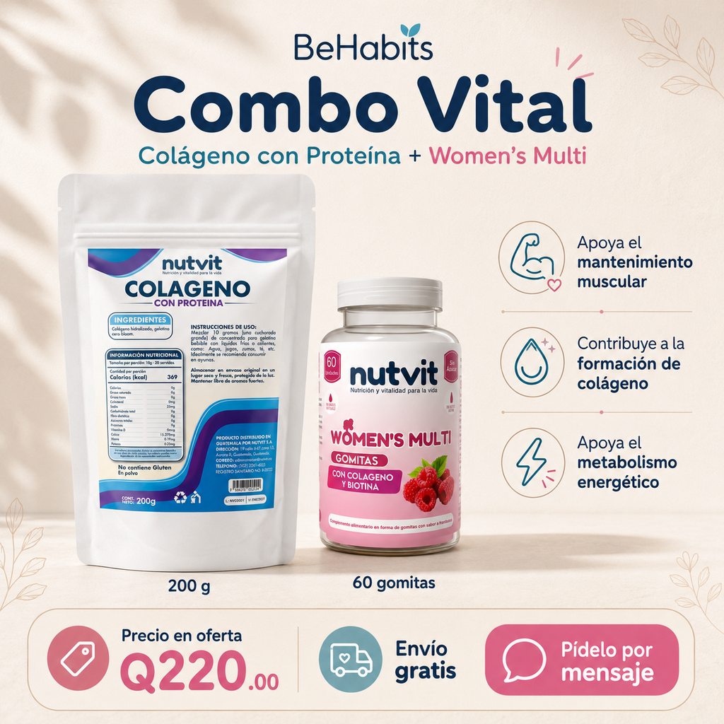 COMBO VITAL-- COLAGENO 200g + MUTLIVITAMINICO DE MUJER
