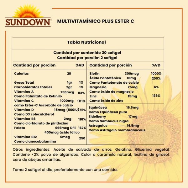 Multivitamínico Plus Ester C Sundown Natural´s